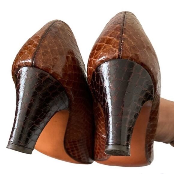 Vintage Cobra Leather Pumps Size 6 - Frattagini, Italy